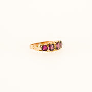 Victorian Garnet Engraved Ring