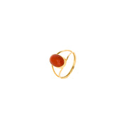 Coral Solitaire 18ct Gold Ring