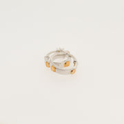 White & Yellow Gold Screw Hoops - 14mm