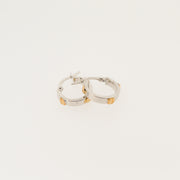 White & Yellow Gold Screw Hoops - 14mm