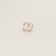 White & Yellow Gold Screw Hoops - 14mm