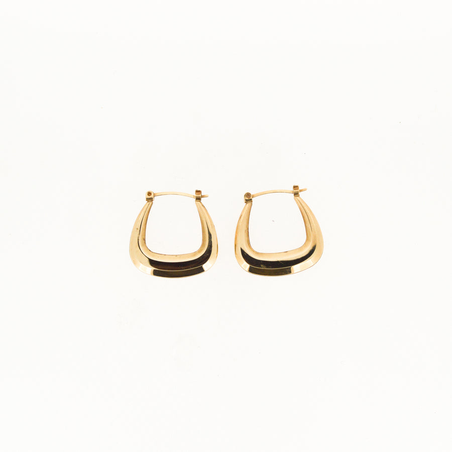 9ct Gold Rectangle Hoops