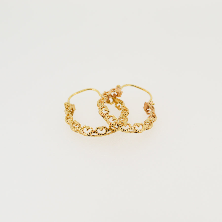 Cut-Out Gold Heart Hoop Earrings - 18mm