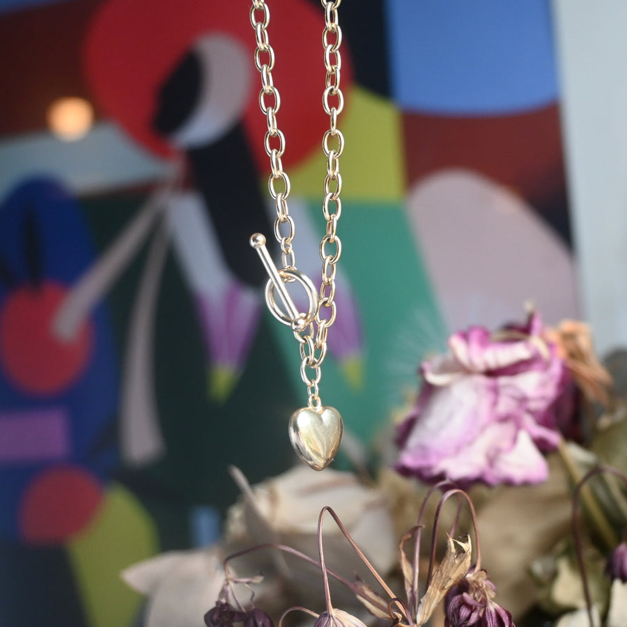 Nineties 9ct Gold Heart Necklace