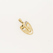 9ct Gold and Diamond Face Pendant