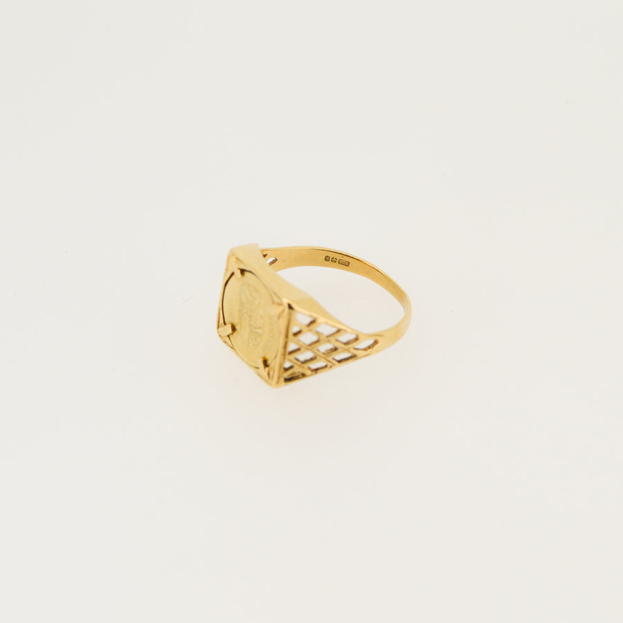 80s Coin 9ct Gold Ring