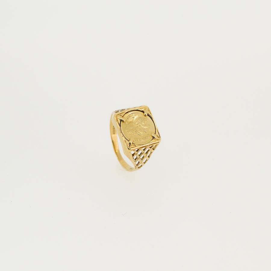 80s Coin 9ct Gold Ring