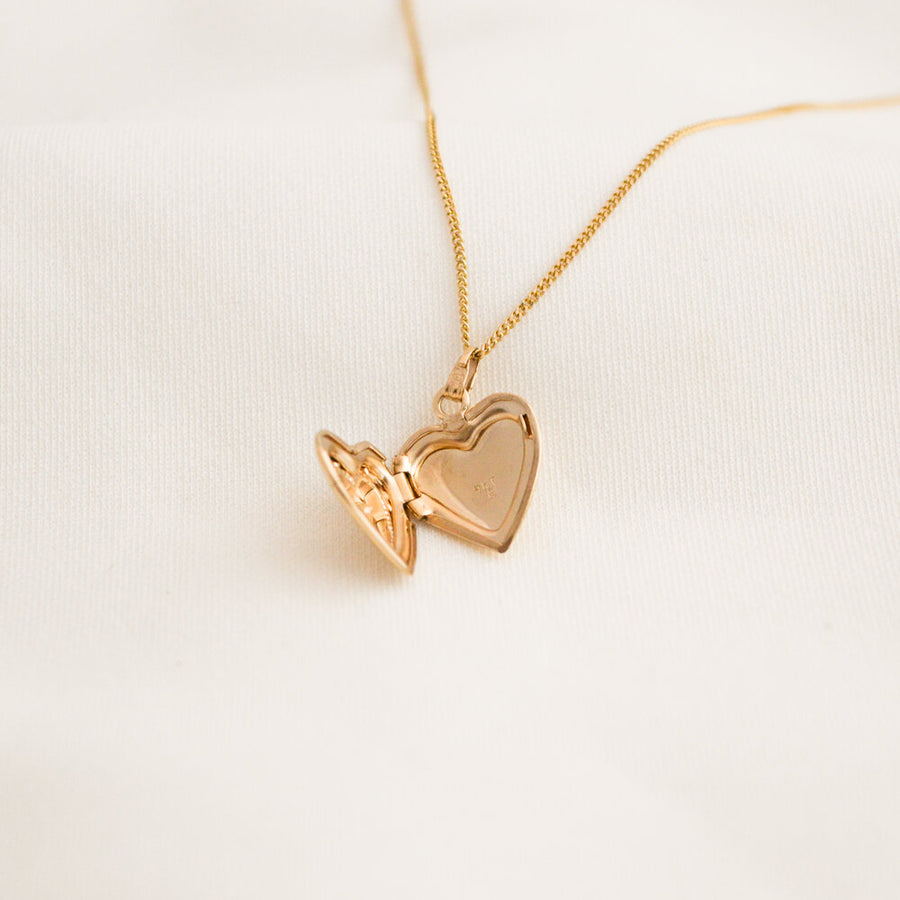 Diamond Heart Locket Necklace
