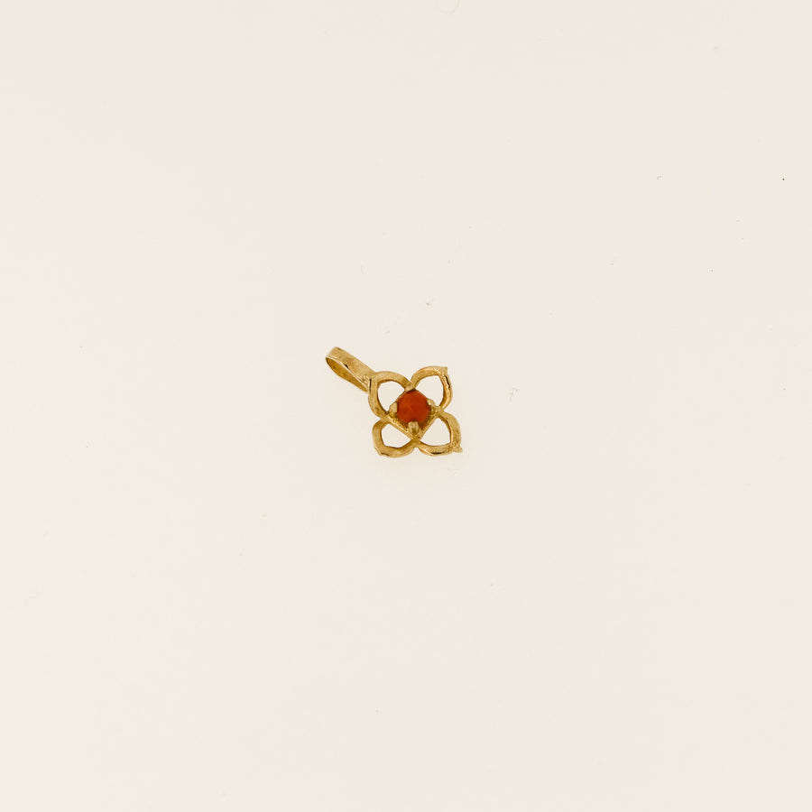 9ct Gold Coral Flower Necklace