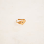 Diamond Heart Signet Ring