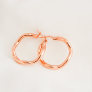 Rose Gold Wavy Hoops