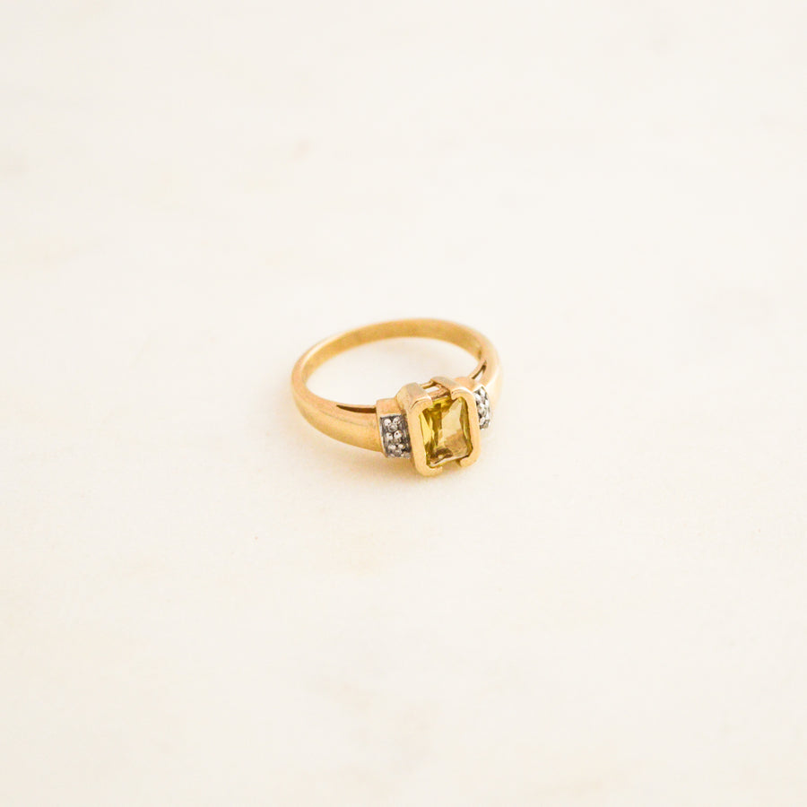 Citrine and Diamond Ring