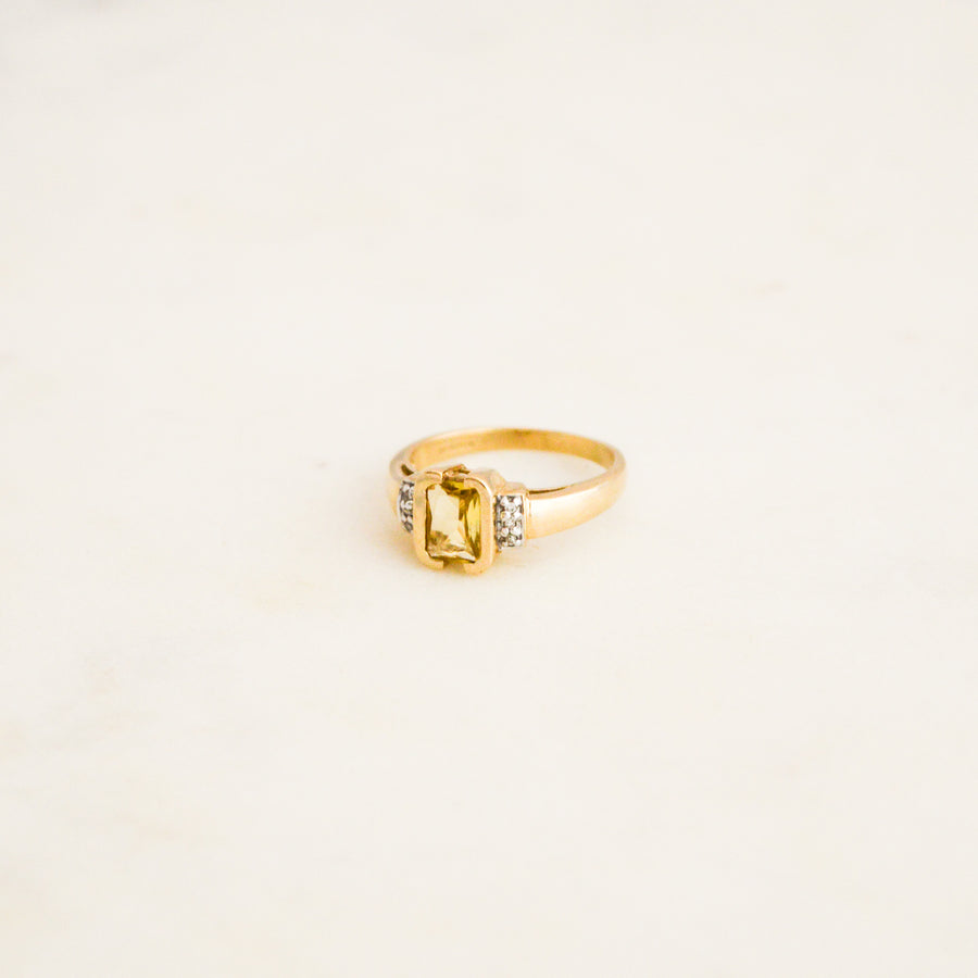 Citrine and Diamond Ring