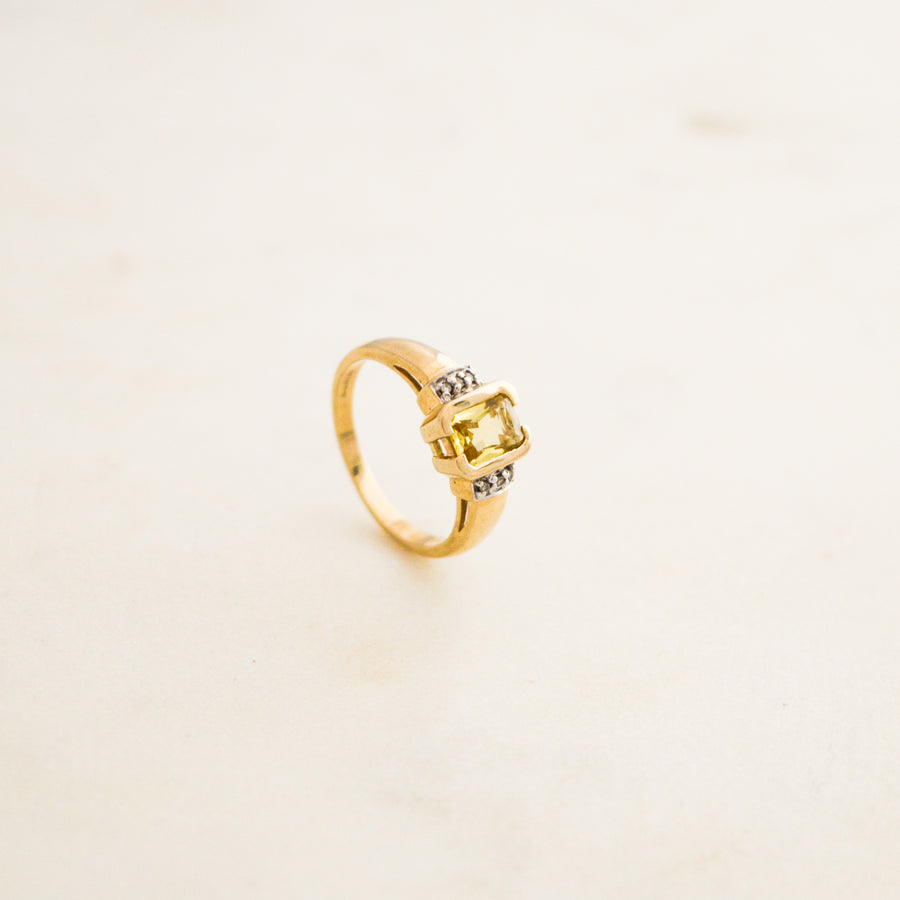 Citrine and Diamond Ring