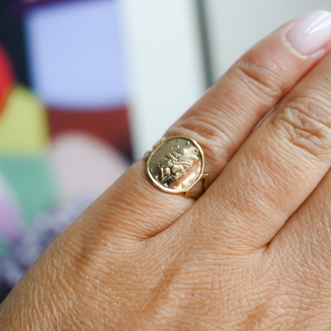 9ct Gold Coin Ring