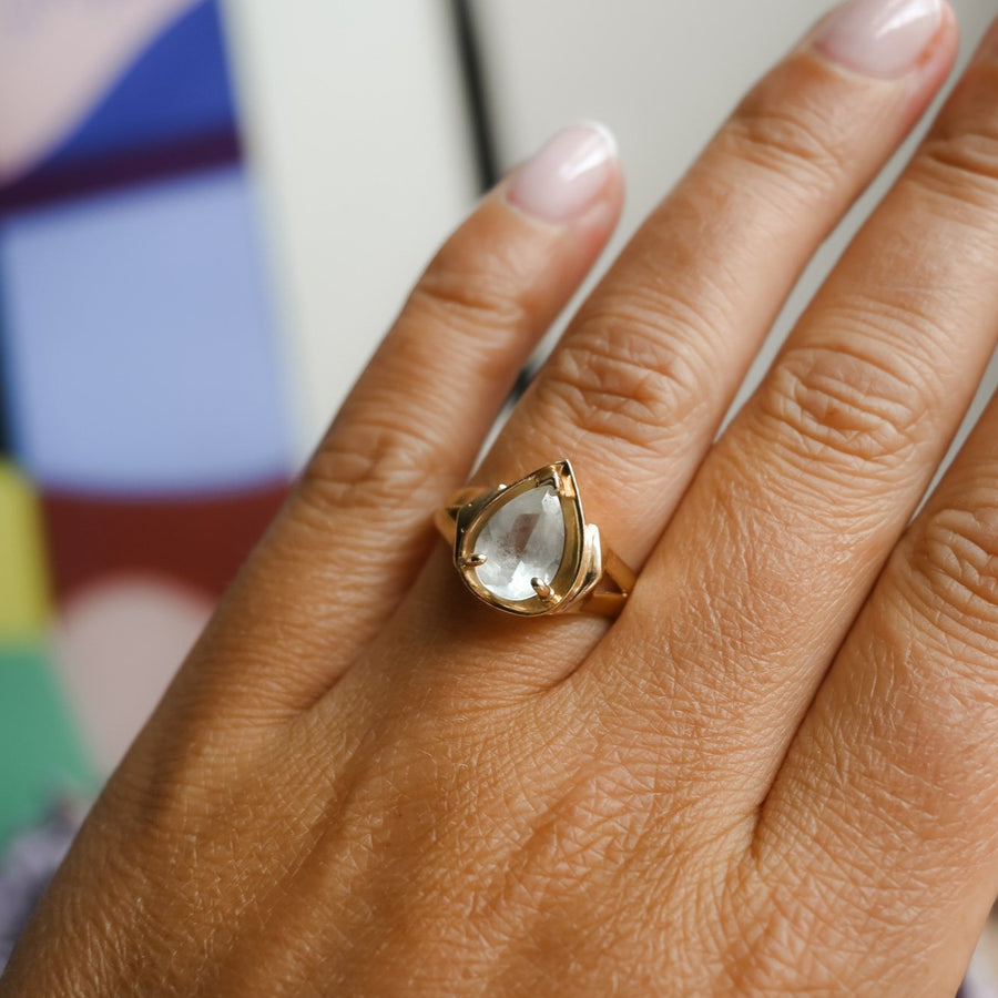 Aquamarine and 14ct Gold Ring