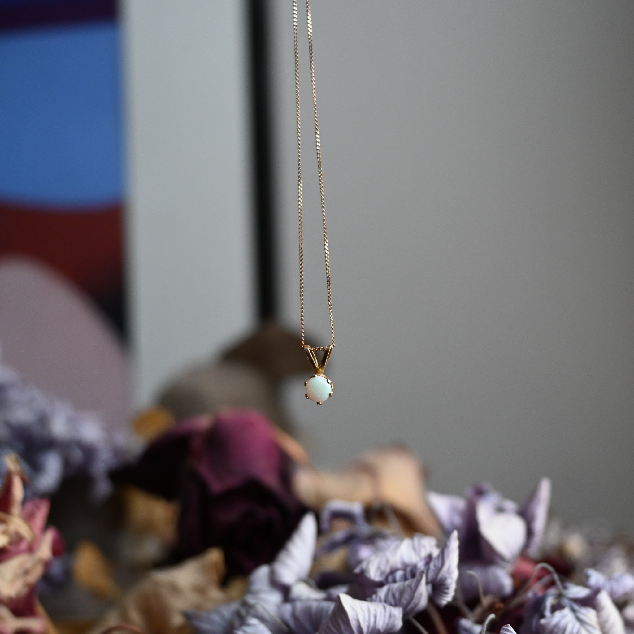 Opal and 9ct Gold October Birthstone Necklace