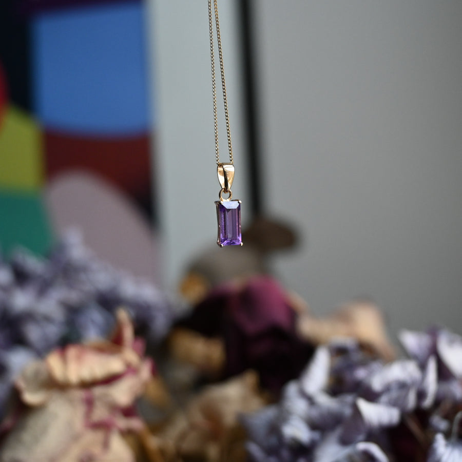 Amethyst and 9ct Gold February Birthstone Necklace