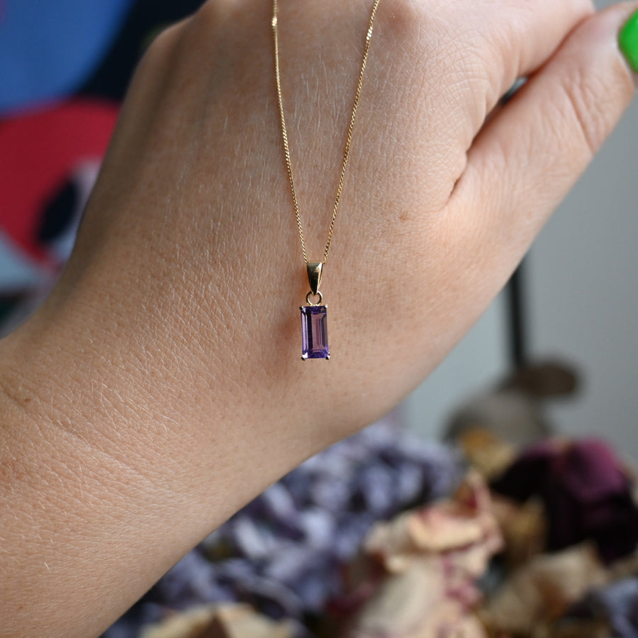 Amethyst and 9ct Gold February Birthstone Necklace