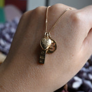 Engraved Puff Heart 9ct Gold Charm