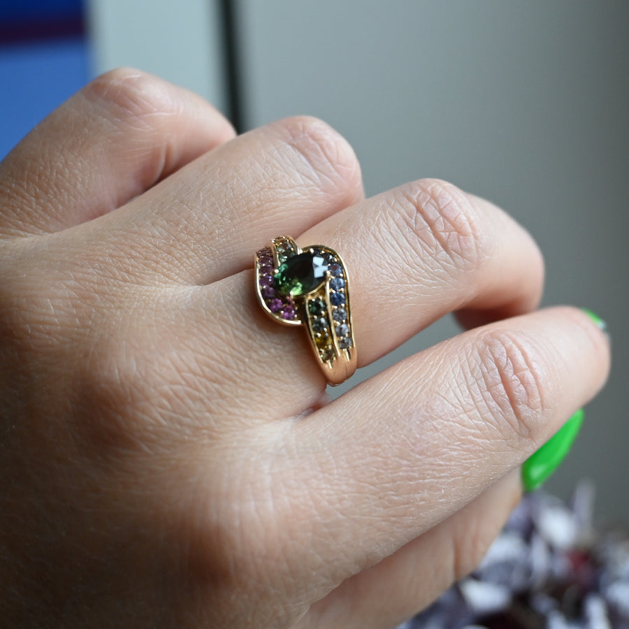 Sapphire Rainbow Ring