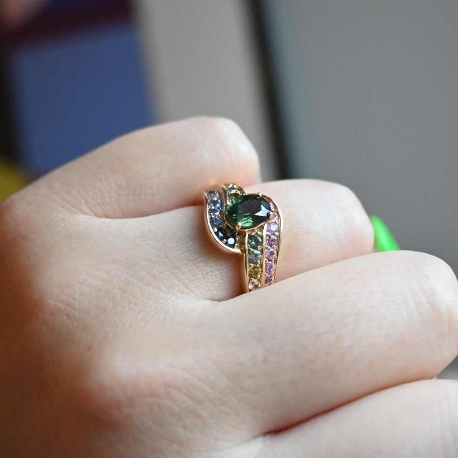 Sapphire Rainbow Ring