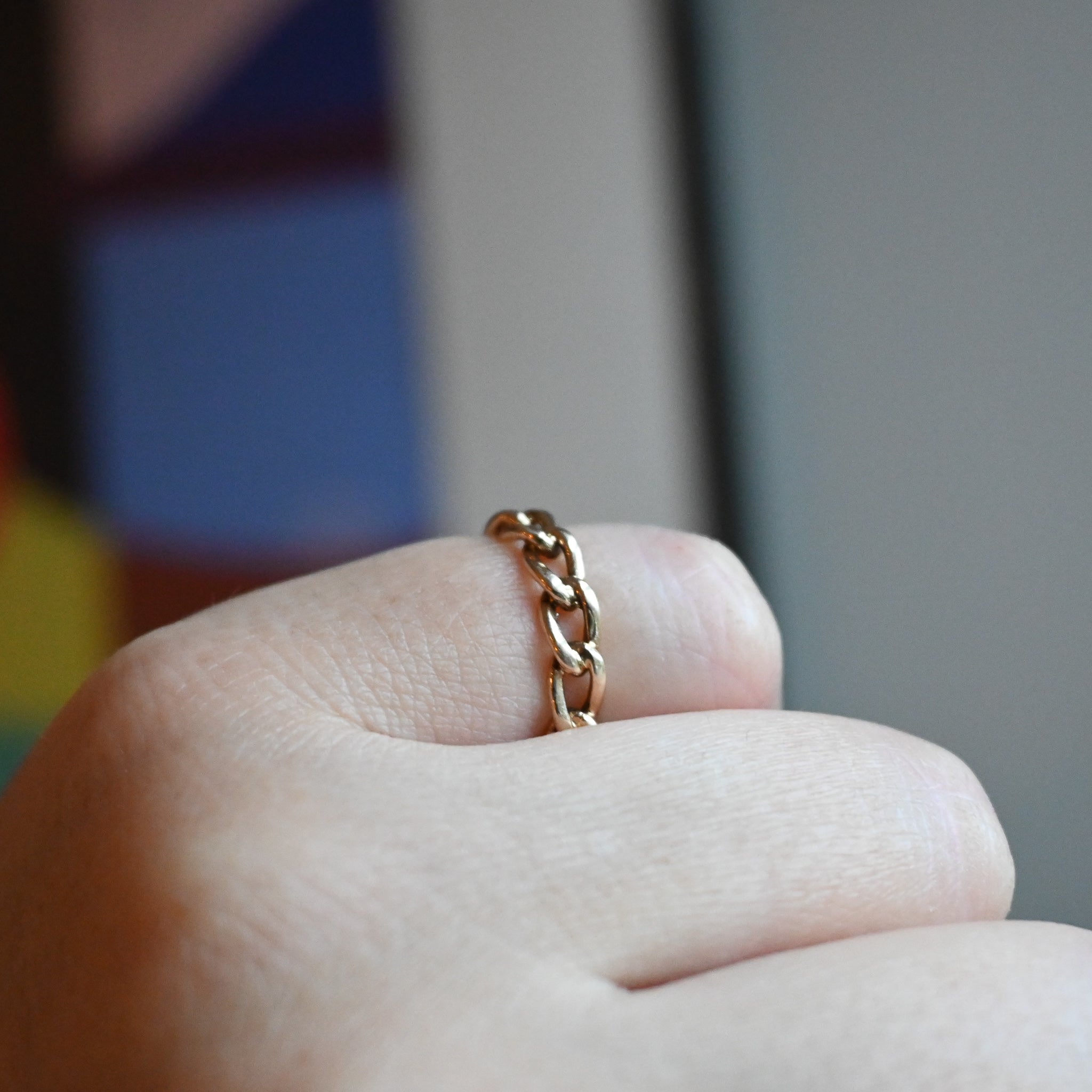 9ct Gold Curb Link Chain Ring