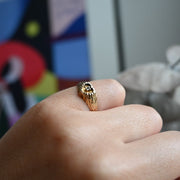  9ct Gold Seventies Diamond Heart Ring