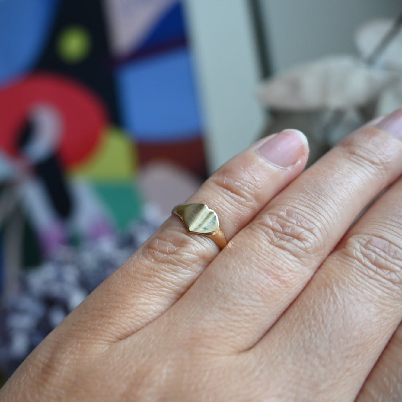 1950's 9ct Gold Heart Signet Ring