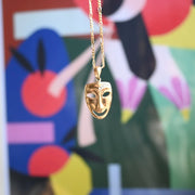 9ct Gold and Diamond Face Pendant