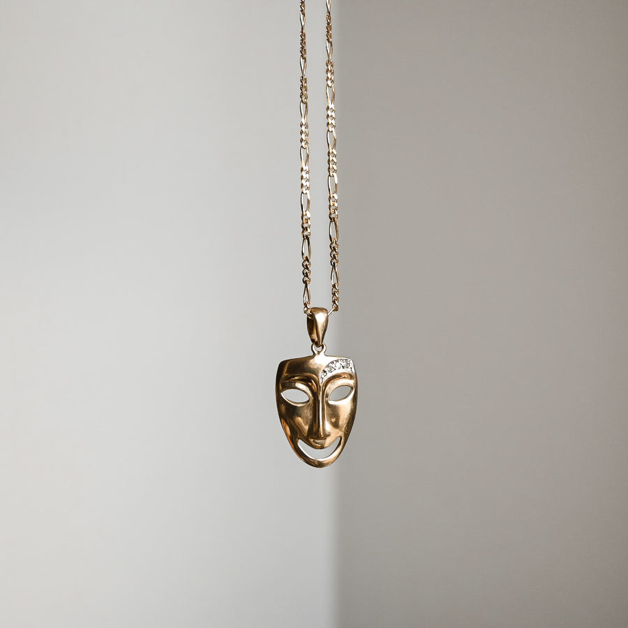 9ct Gold and Diamond Face Pendant