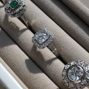 Vintage Cushion Cut Platinum Engagement Ring