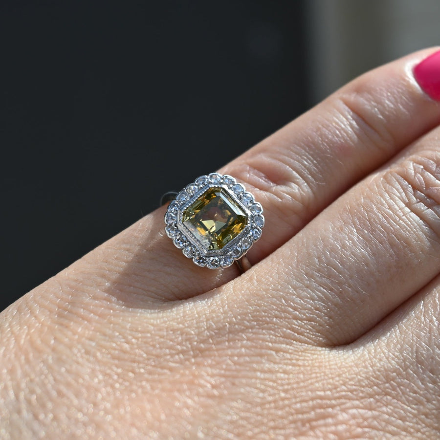 1940's Cognac Yellow Diamond Ring