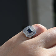 Art Deco c1920's Sapphire and Diamond Engagement Ring