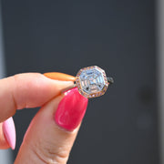 Asscher Cut Diamond and Pink Diamond Engagement Ring