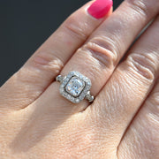 Vintage Cushion Cut Platinum Engagement Ring