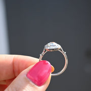 Vintage Cushion Cut Platinum Engagement Ring