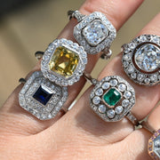 Art Deco c1920's Sapphire and Diamond Engagement Ring