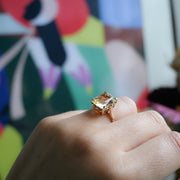 Vintage Citrine 9ct Gold Cocktail Ring