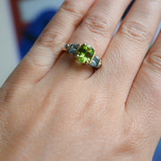 Noughties 9ct Gold Peridot, Topaz And Diamond Vintage Ring