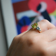 Noughties 9ct Gold Peridot, Topaz And Diamond Vintage Ring