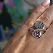 Sterling Silver Sun Signet Ring