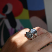 Sterling Silver Moon Signet Ring