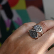 Sterling Silver Moon Signet Ring