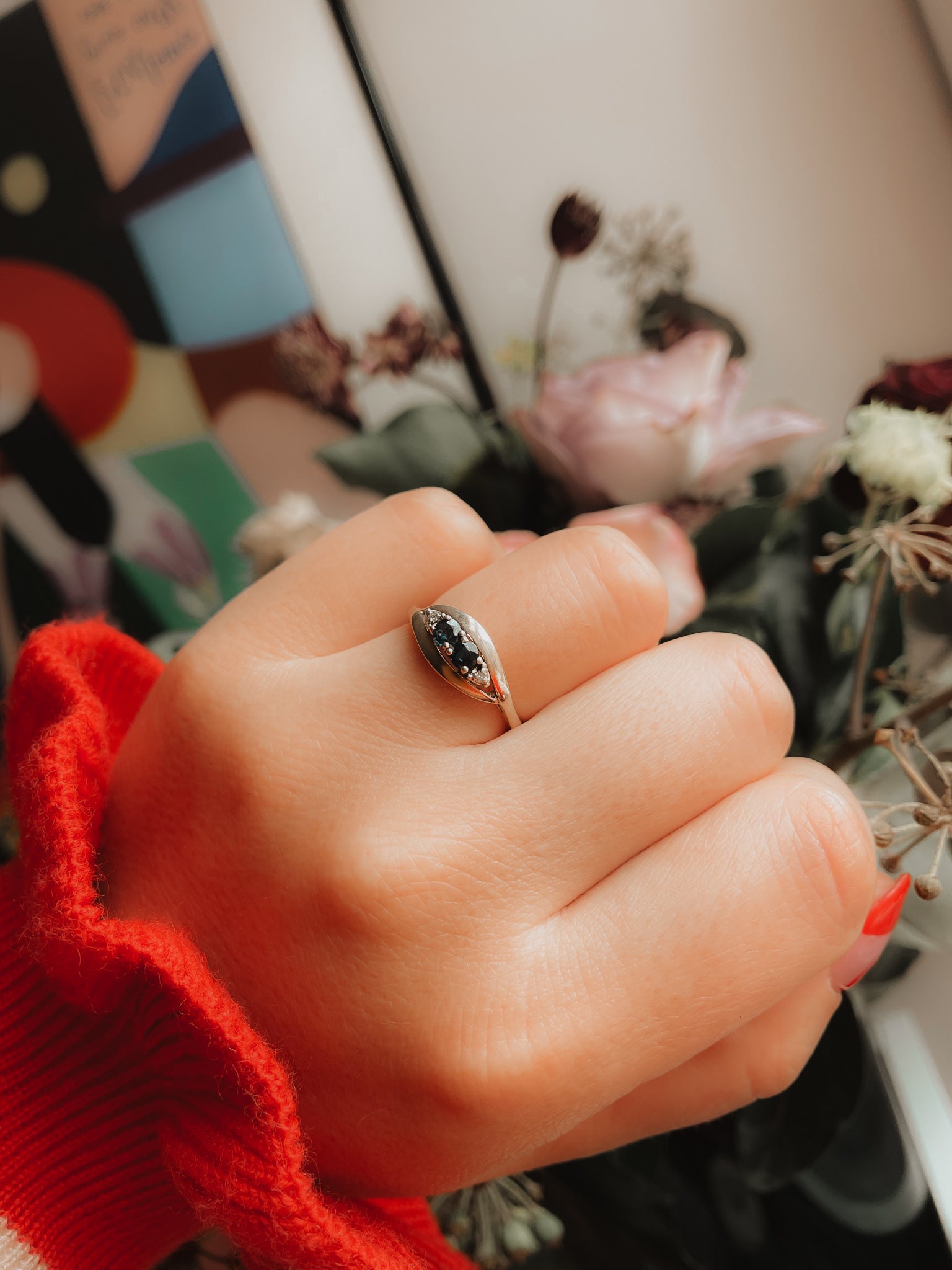 Sapphire & Diamond Evil Eye Ring