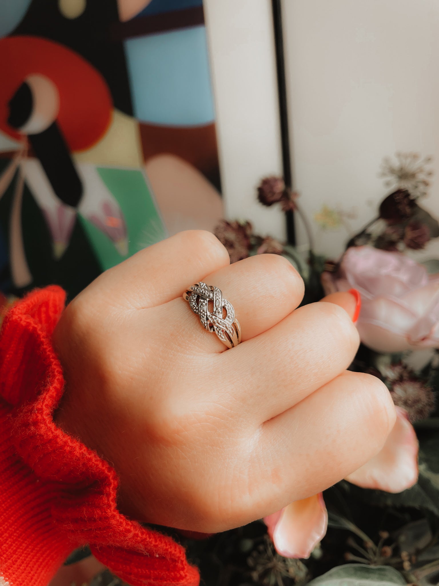 Plaited Diamond Ring