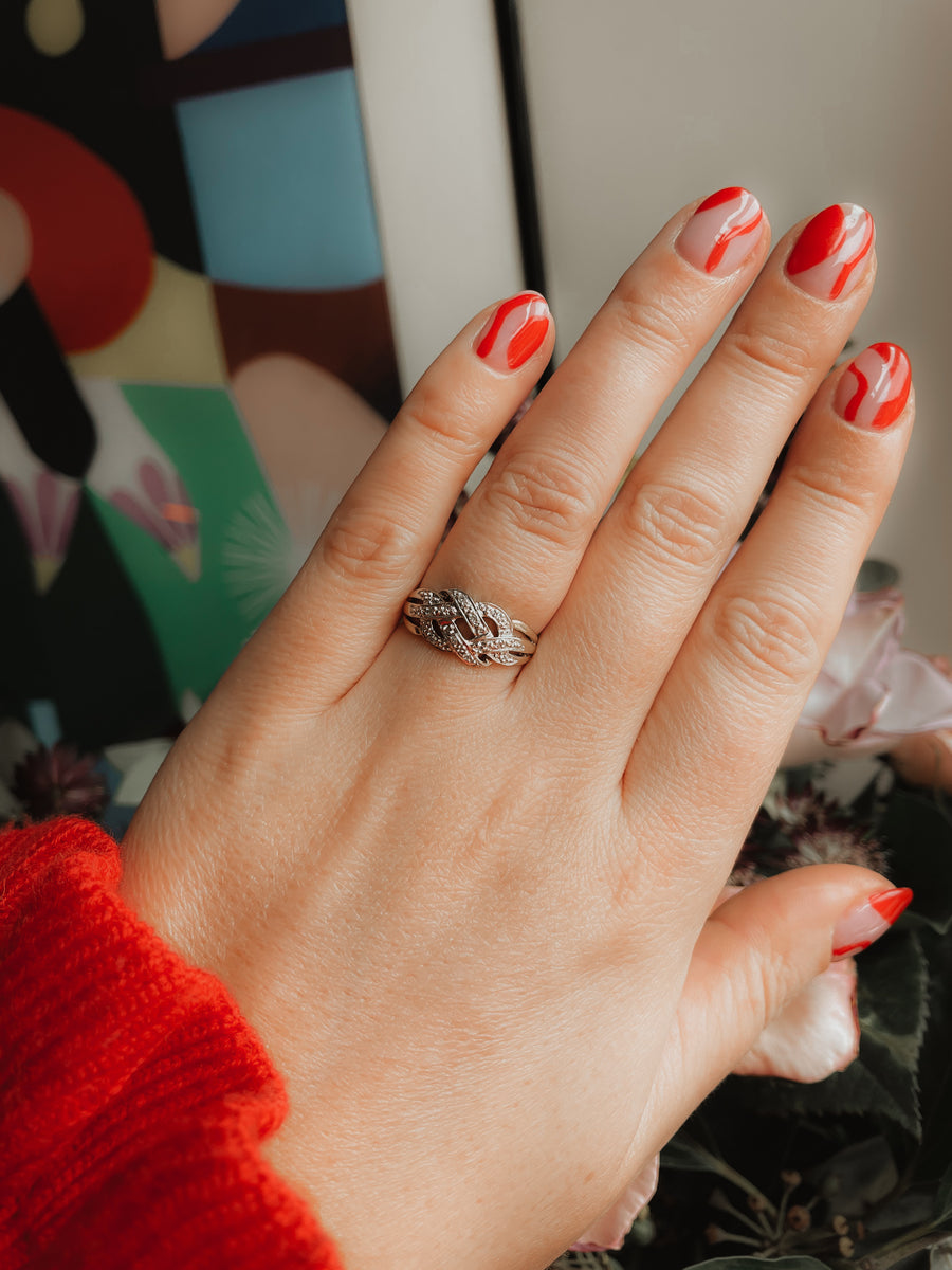 Plaited Diamond Ring