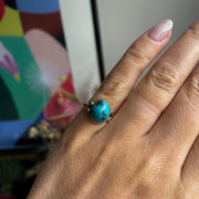 Turquoise Solitaire 9ct Gold Ring