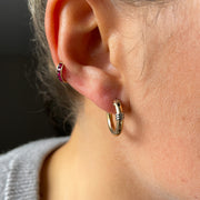 9ct Gold Hoops With Silver Twist
