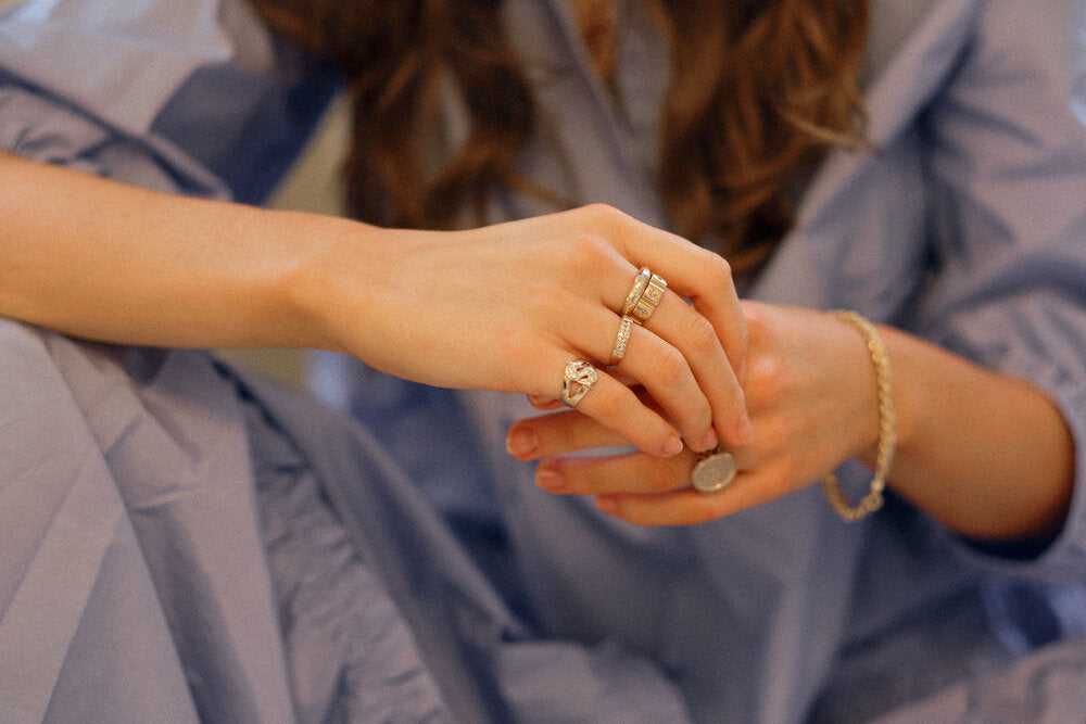 Three Diamond Ribbon Ring